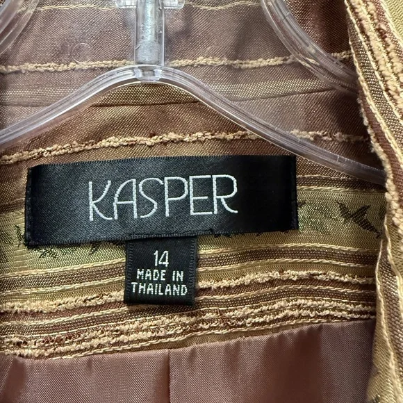 NWT Kasper Striped Metallic Blazer Size 14 - Picture 2 of 4